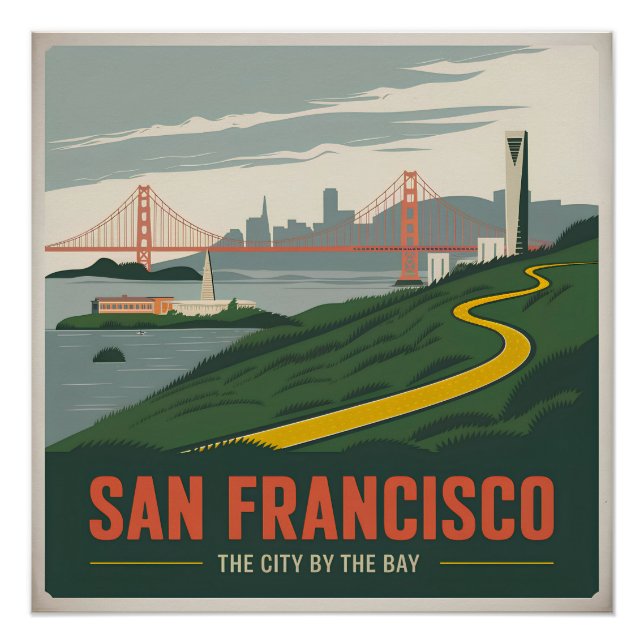 Póster Vintage de San Francisco USA (Anverso)