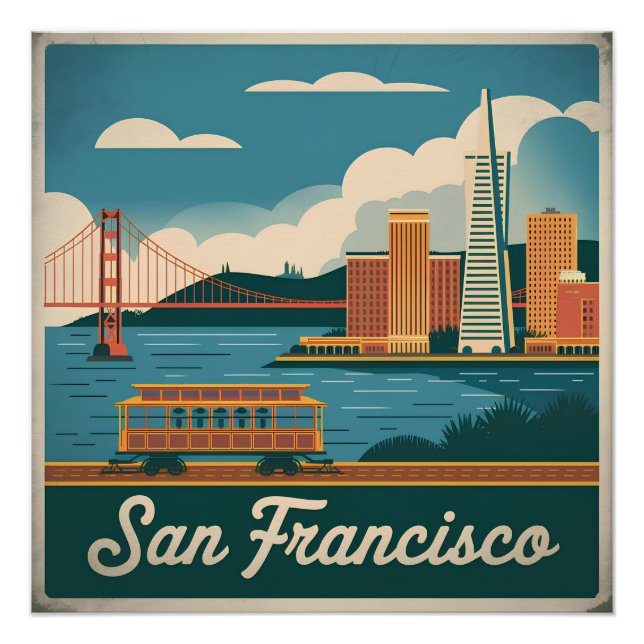 Póster Vintage de San Francisco USA (Anverso)