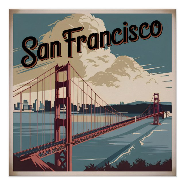 Póster Vintage de San Francisco USA (Anverso)