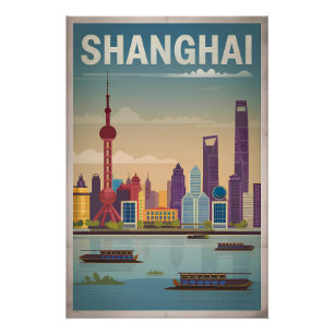 Póster Vintage de Shanghai