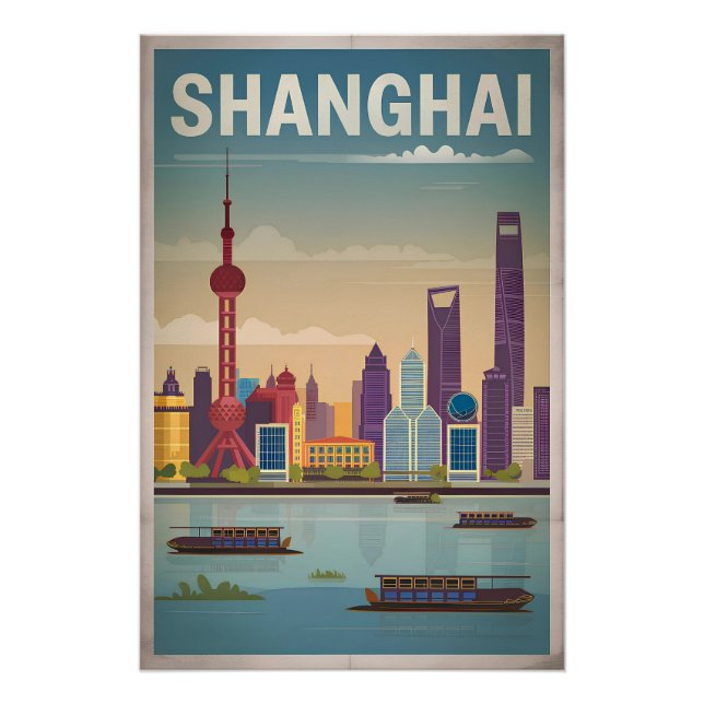 Póster Vintage de Shanghai (Anverso)
