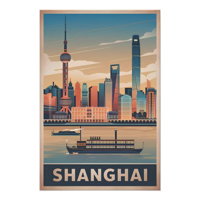 Póster Vintage de Shanghai (Anverso)