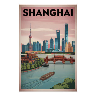 Póster Vintage de Shanghai