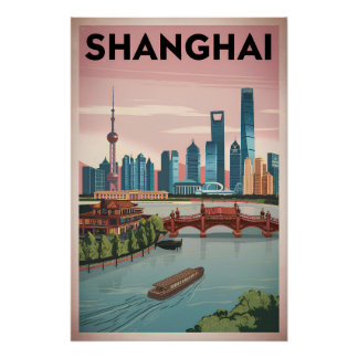 Póster Vintage de Shanghai
