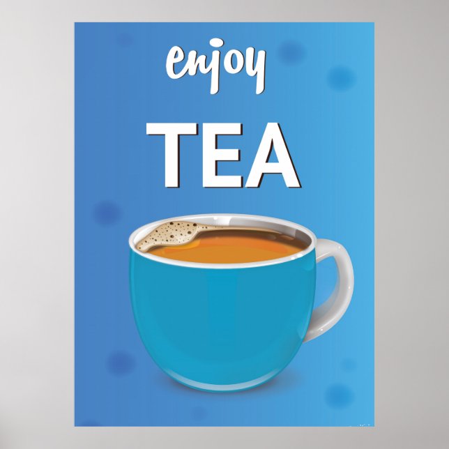 Póster vintage de taza de té (Frente)