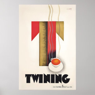 Póster Vintage de Té Twining  Impresión de Taza de