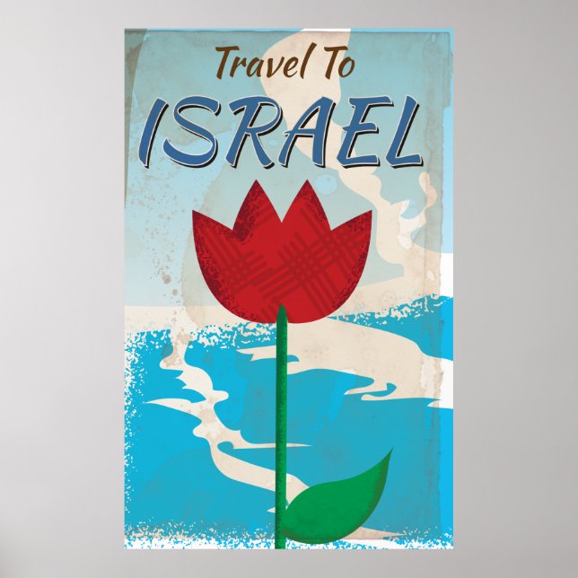 Póster vintage de vacaciones de Israel (Frente)