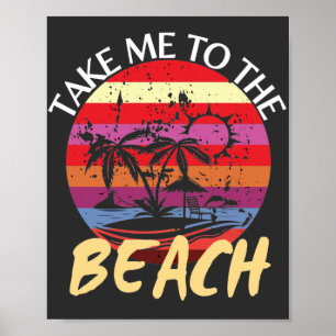 Póster Vintage De Verano Me Lleva A La Playa