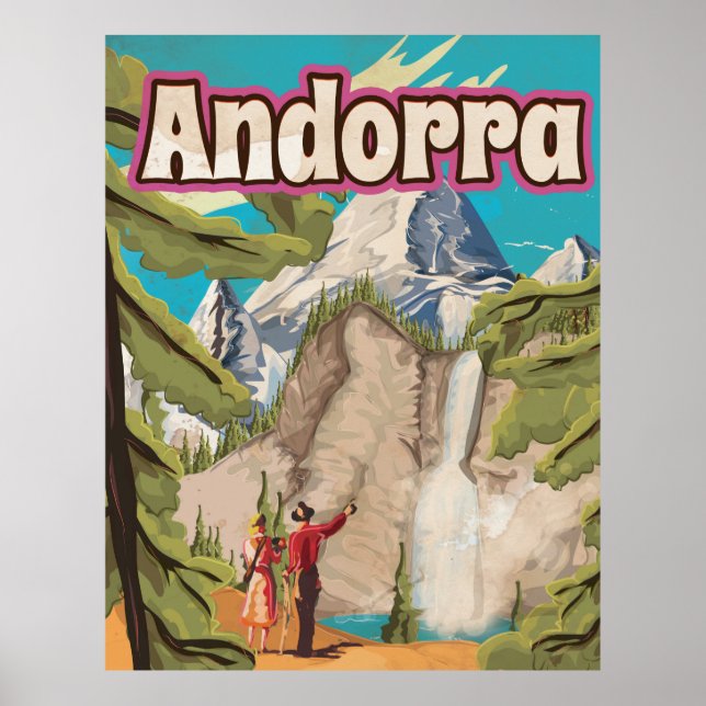 Póster vintage de viaje a Andorra (Frente)