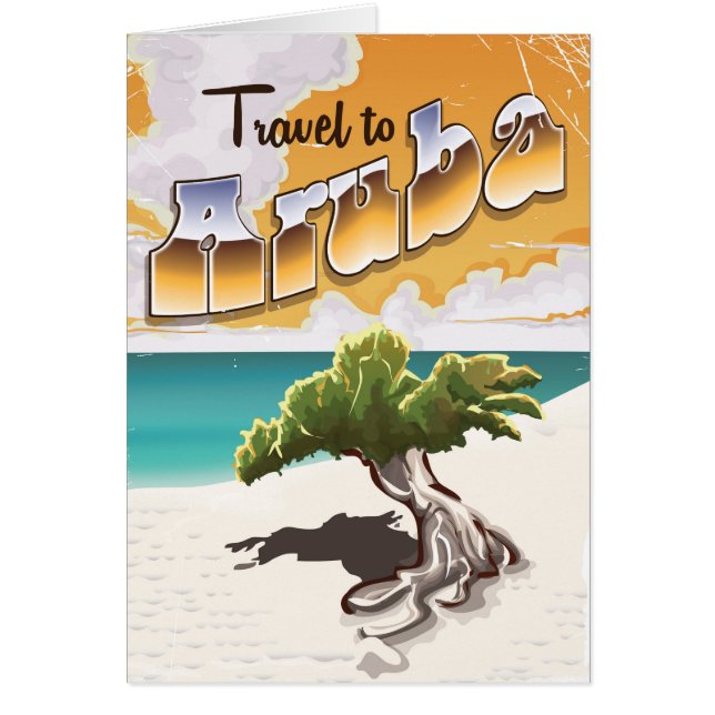 Póster vintage de viaje a Aruba (Frente)