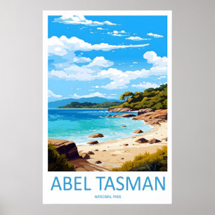 Póster Vintage de Viaje Abel Tasman National Ski