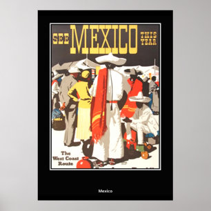 Póster vintage de viaje México
