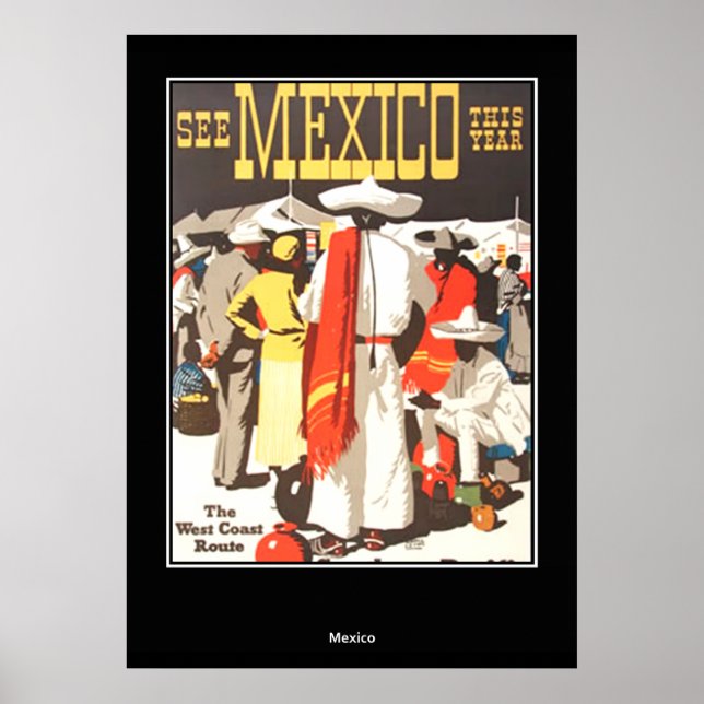 Póster vintage de viaje México (Frente)