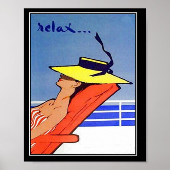 Póster vintage de viaje Relax (Frente)