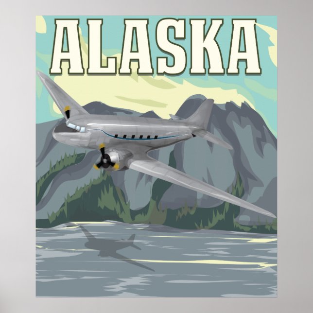 Póster Vintage de Viajes de Alaska (Frente)
