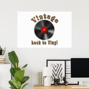 Póster Vintage - De vuelta a Vinyl, el registro vuelve