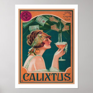 Póster Vintage Deco Calixtus Champagne Poster