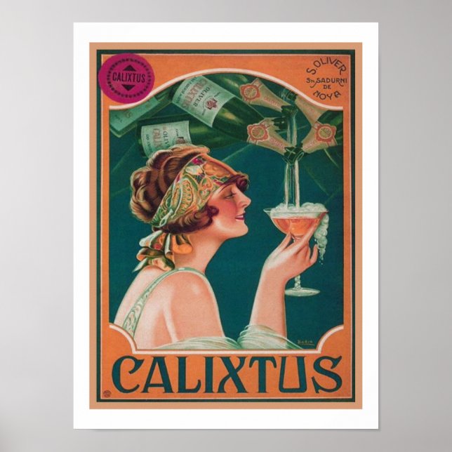 Póster Vintage Deco Calixtus Champagne Poster (Frente)