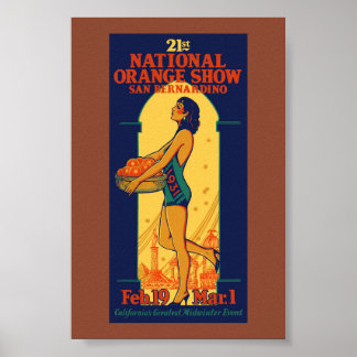 Póster vintage del 21º National Orange Show 1931