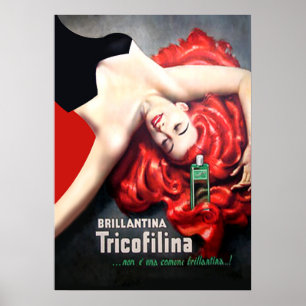 Póster Vintage del art déco - Redhead Brillantina