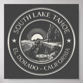 PÓSTER VINTAGE DEL LAGO SUR TAHOE CALIFORNIA