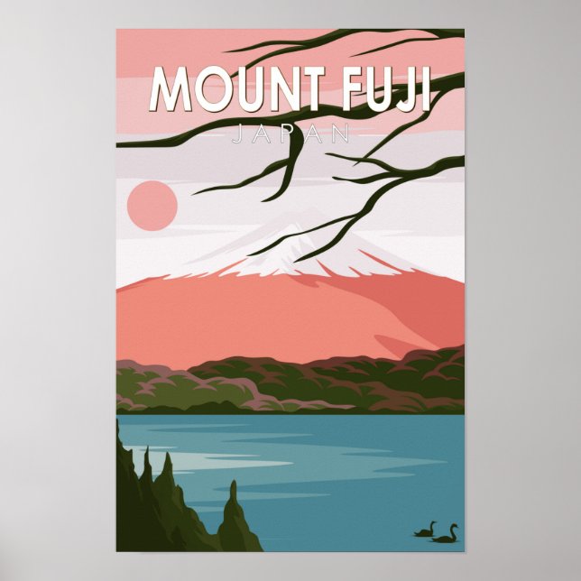 Póster Vintage del Monte Fuji Japón (Frente)