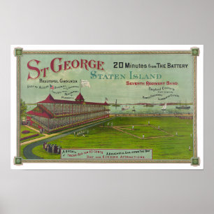 Póster vintage del parque de béisbol