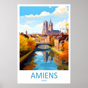Póster Vintage del Parque Nacional de Amiens Ski T