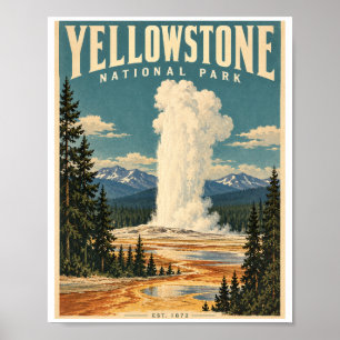 Póster vintage del Parque Nacional Yellowstone