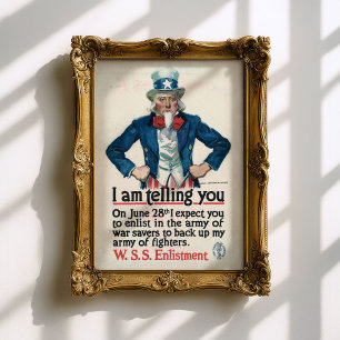 Póster vintage del Tío Sam del Ejército de la Prim
