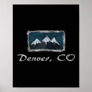Póster Vintage Denver Colorado Winter Skiter Fun
