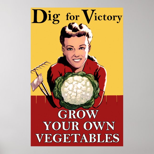 Póster Vintage Dig for Victory Poster (Frente)