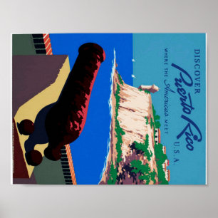 Póster Vintage Discover Puerto Rico WPA Poster