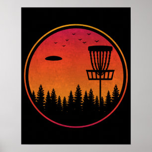 Póster Vintage Disk Golf Frolf Frisbee Player Retro