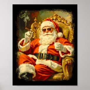 Póster Vintage Divertido Genial Gran Jefe Santa