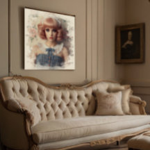 Vintage Dollcore Chica con Marfil Border