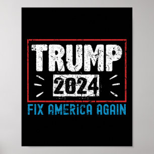 Póster Vintage Donald Trump 2024 Arregla América de Nuevo