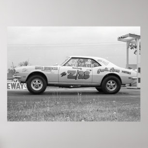 Póster Vintage Drag - Chevy Camaro Z/28 Drag