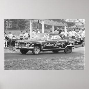 Póster Vintage Drag Racing - 1960 Plymouth Fury