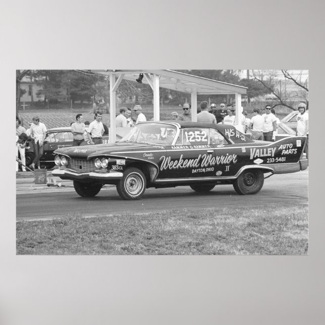 Póster Vintage Drag Racing - 1960 Plymouth Fury (Frente)