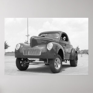 Póster Vintage Drag - Willys Gasser
