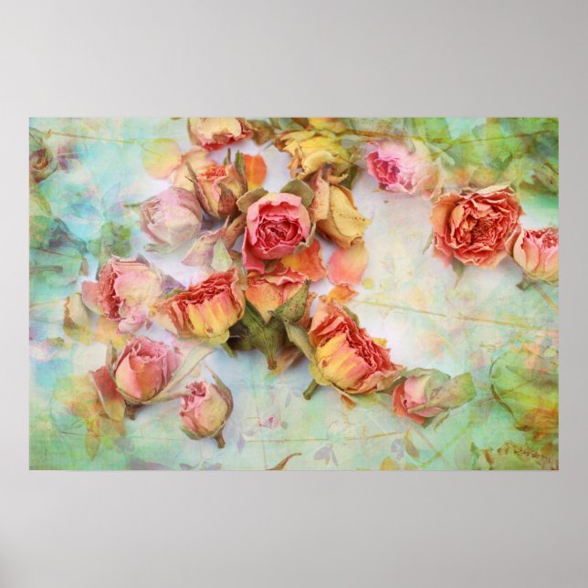 Póster Vintage dry roses wedding (Frente)