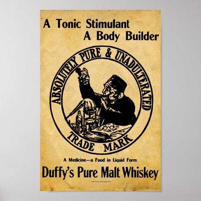 Póster Vintage Duffys Malt Whiskey Rótulo (Frente)