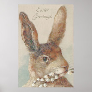 Póster Vintage Easter Bunny Rabbit