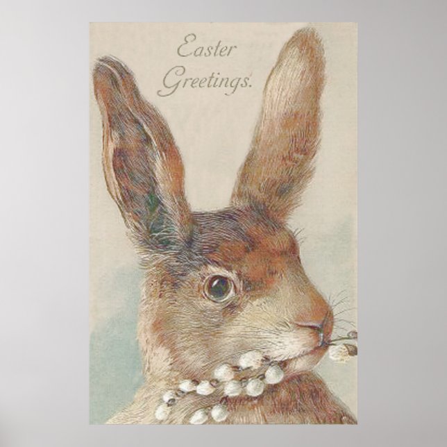 Póster Vintage Easter Bunny Rabbit (Frente)