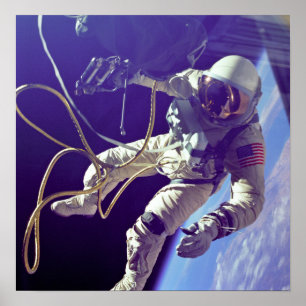 Póster Vintage Ed White First American Spacewalk