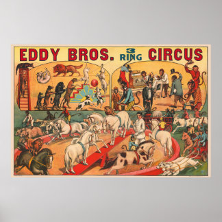 Póster Vintage Eddy Brothers Circus Poster