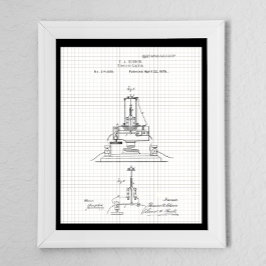 Póster Vintage Edison Electric Lights Patent