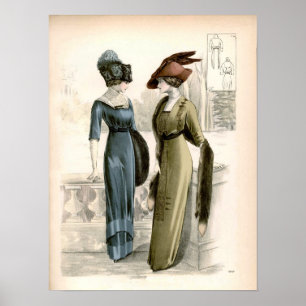 Póster Vintage Edwardian Fashion Poster