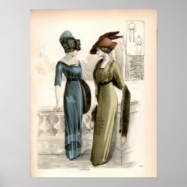 Póster Vintage Edwardian Fashion Poster (Frente)